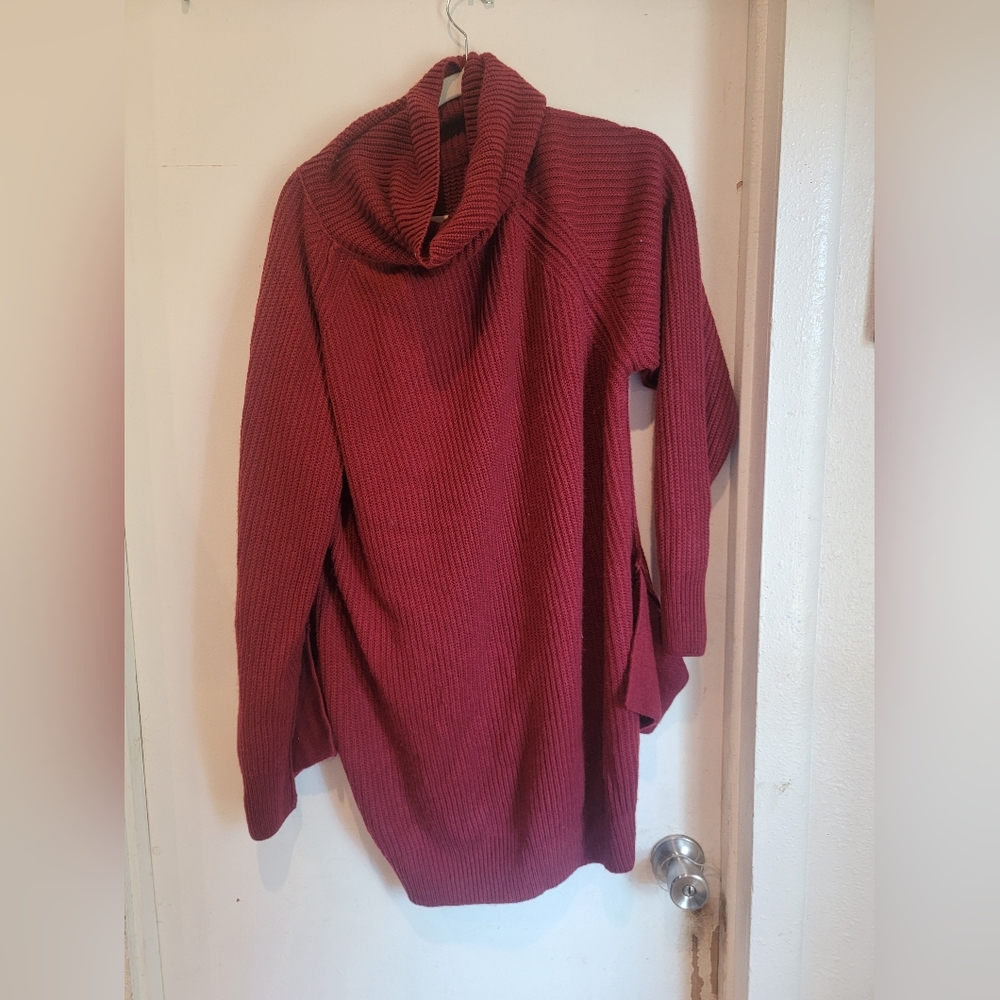 Wine Red Sweater Dress